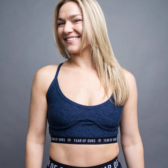 Year Of Ours Logo Bralette - Navy - Picture 1 of 5